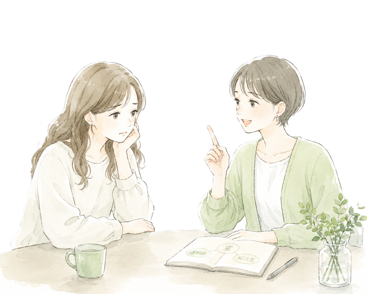 相談する女性と社労士